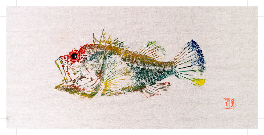 Gurnard colour reproduction by Salty Bones, fisherman gift, fish art, gift for Dad, fish lovers, coastal style, fish painting